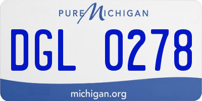 MI license plate DGL0278