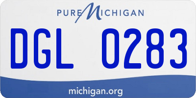 MI license plate DGL0283
