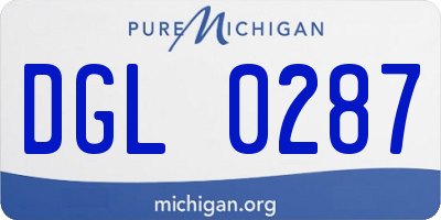 MI license plate DGL0287
