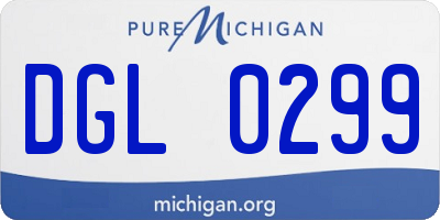 MI license plate DGL0299