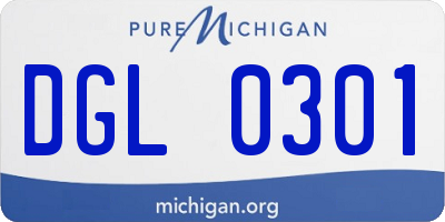 MI license plate DGL0301