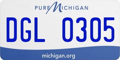 MI license plate DGL0305