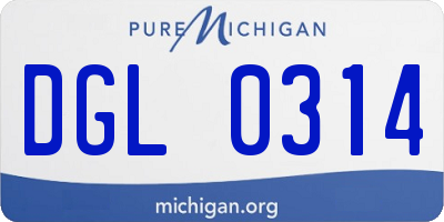 MI license plate DGL0314