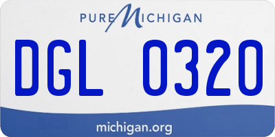 MI license plate DGL0320