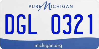 MI license plate DGL0321