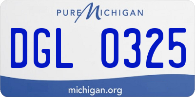 MI license plate DGL0325