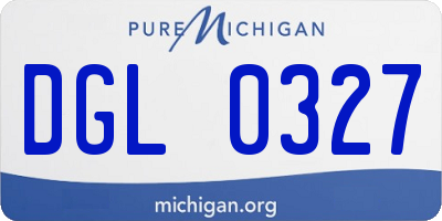 MI license plate DGL0327
