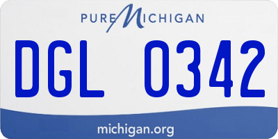 MI license plate DGL0342