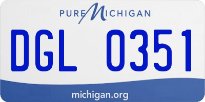 MI license plate DGL0351