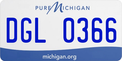 MI license plate DGL0366