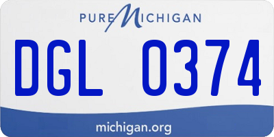 MI license plate DGL0374