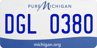 MI license plate DGL0380