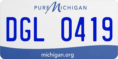 MI license plate DGL0419