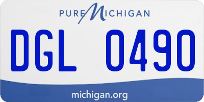 MI license plate DGL0490