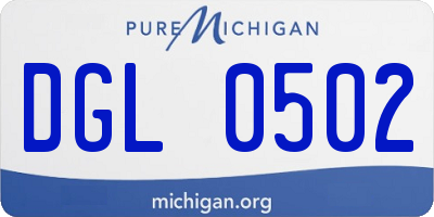 MI license plate DGL0502