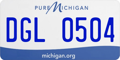 MI license plate DGL0504