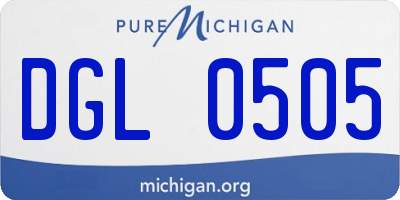 MI license plate DGL0505