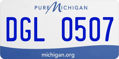 MI license plate DGL0507