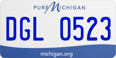 MI license plate DGL0523