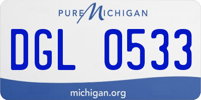 MI license plate DGL0533