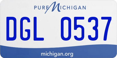 MI license plate DGL0537