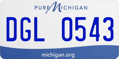 MI license plate DGL0543