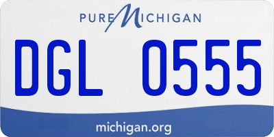 MI license plate DGL0555
