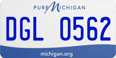 MI license plate DGL0562