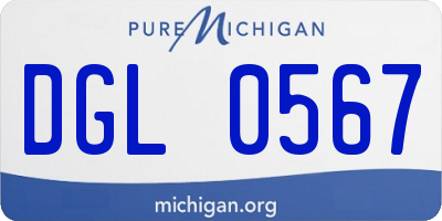 MI license plate DGL0567