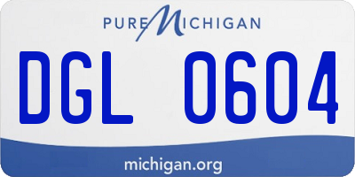 MI license plate DGL0604
