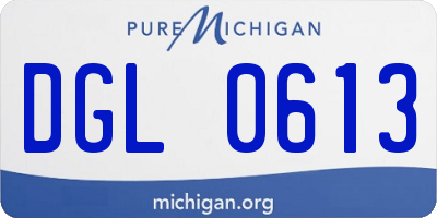 MI license plate DGL0613