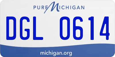 MI license plate DGL0614