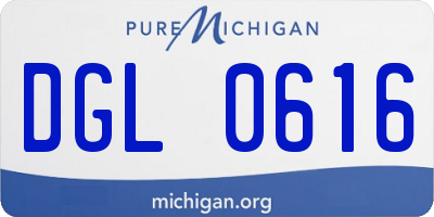 MI license plate DGL0616