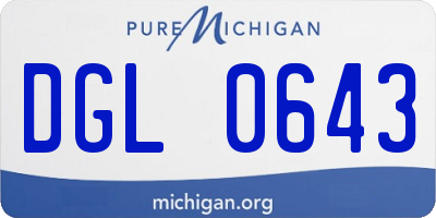 MI license plate DGL0643