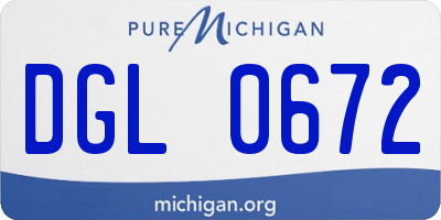 MI license plate DGL0672