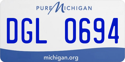 MI license plate DGL0694