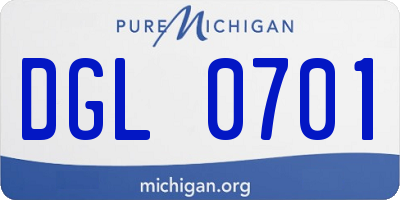 MI license plate DGL0701