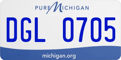 MI license plate DGL0705