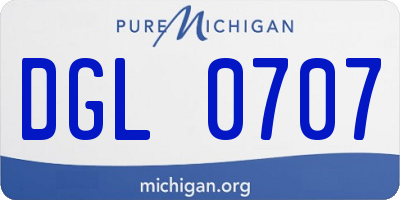 MI license plate DGL0707