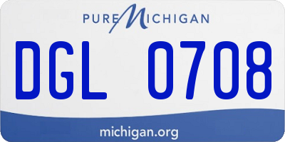MI license plate DGL0708