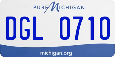 MI license plate DGL0710