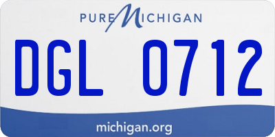 MI license plate DGL0712