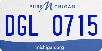 MI license plate DGL0715