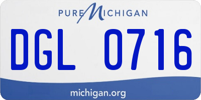 MI license plate DGL0716
