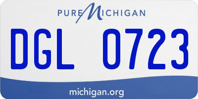 MI license plate DGL0723