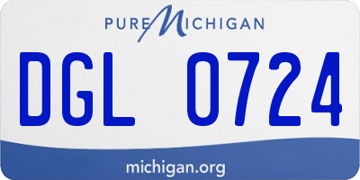 MI license plate DGL0724