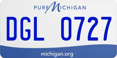 MI license plate DGL0727