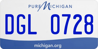 MI license plate DGL0728