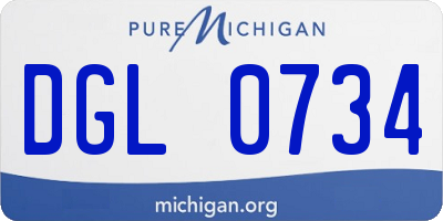 MI license plate DGL0734