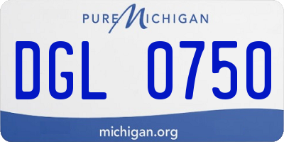 MI license plate DGL0750